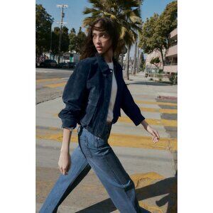 ZARA 100% LEATHER BOMBER JACKET